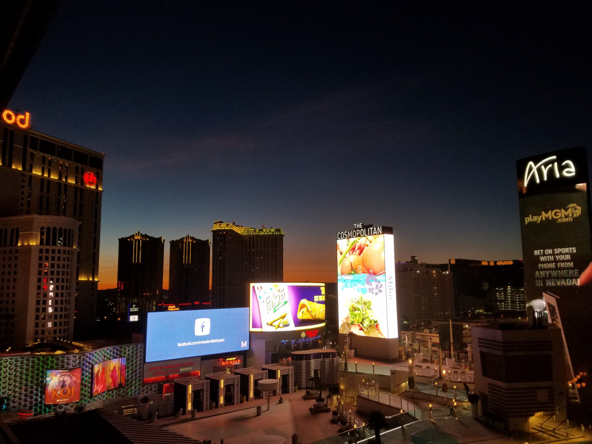 Cosmopolitan Las Vegas balcony view night - i put my life on a shelf